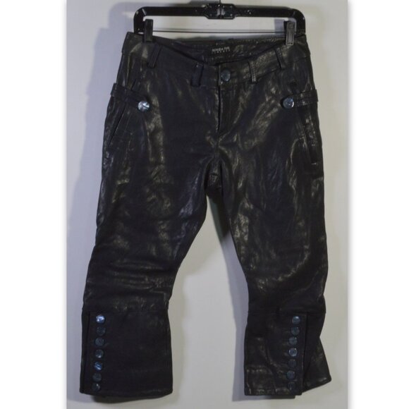 NWOT Patrizia Pepe Firenze Blue Leather Pants Size 42 - Picture 1 of 12